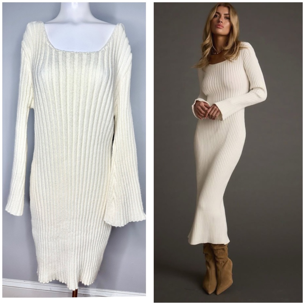 SHEIN CREAM KNITTED DRESS -1X -PRELOVED